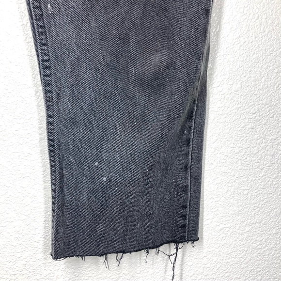 Levi's 501 Washed Baggy Black Distressed Cutt Of Hem 32 High Rise Button Fly - Picture 6 of 16